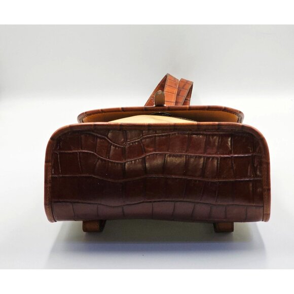 Vintage Dooney & Bourke Women's Brown Croc Embossed Leather Backpack Sz M 2560 - Picture 13 of 16